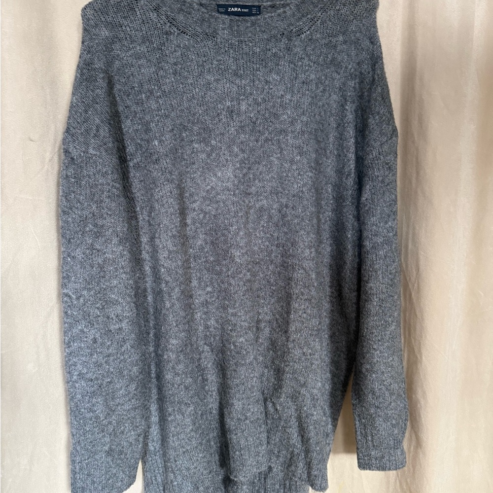 Zara Men's Gray Sweater knitted